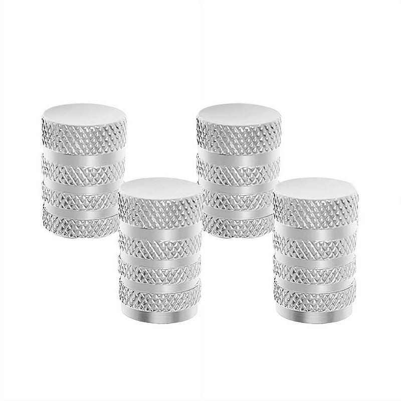 Aluminum Tire Valve Stem Caps, 4 Pcs Anti-Rust & Corrosion-Resistant Caps, Anodized Aluminum Alloy, Universal Fit for Car Truck Bike SUV (Silvery) - Image 1